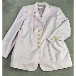 Escada Margareta Ley 44 Blazer Jacket Pink Angora Wool Blend Quiet Luxe Career